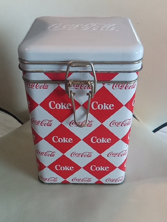 Coca Cola Other - Coca-Cola Red & White Tin Canister